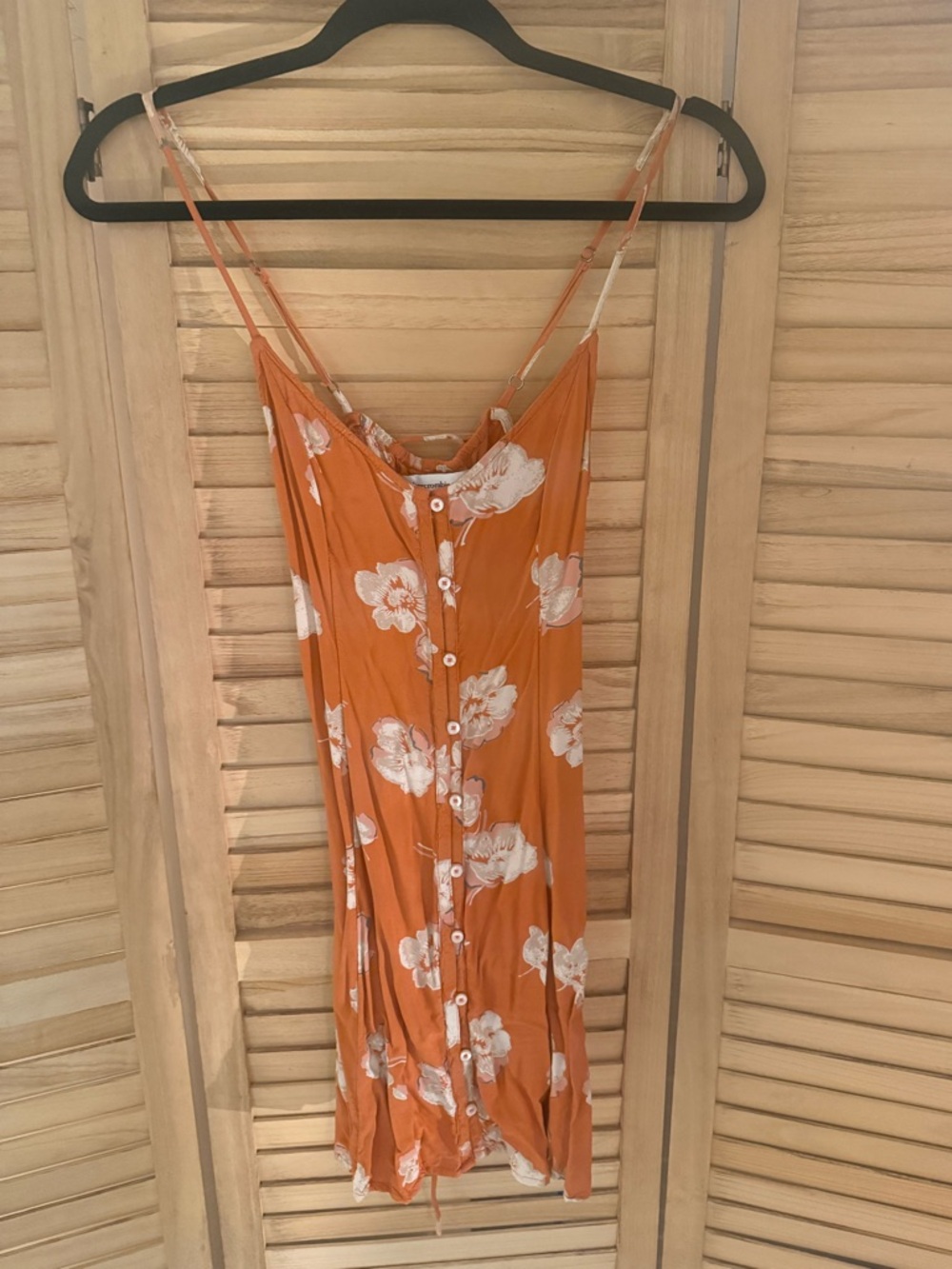 ABERCROMBIE & FITCH Rust Orange Floral Button-Front Dress